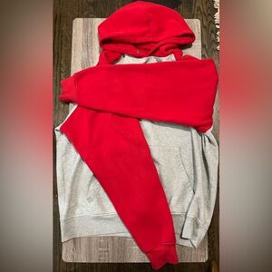 Red and Gray Women's Hoodie